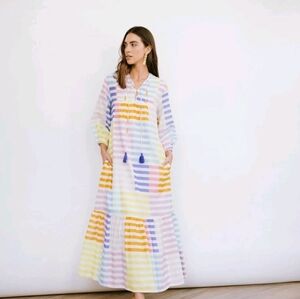 Sunshine Tienda Colorful Stripe Copa Maxi Dress Size Medium